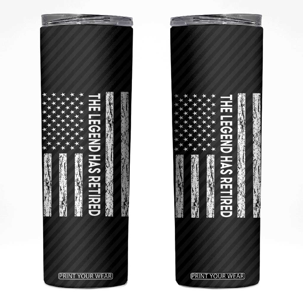 The Legend Has Retired Skinny Tumbler Goodbye Present Farewell Gifts For Coworker US Flag TB10 Black Print Your Wear