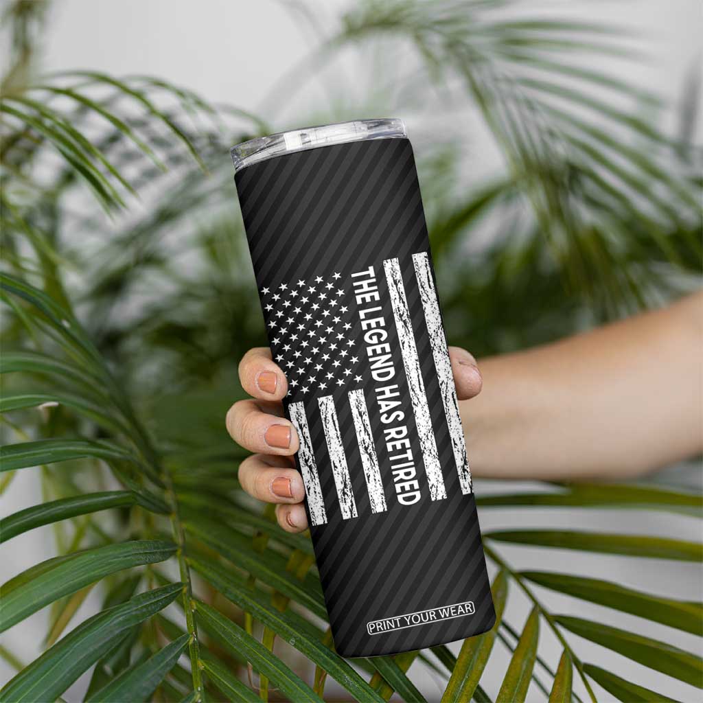 The Legend Has Retired Skinny Tumbler Goodbye Present Farewell Gifts For Coworker US Flag TB10 Print Your Wear