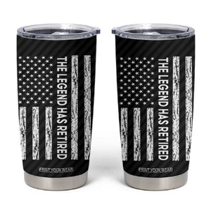The Legend Has Retired Tumbler Cup Goodbye Present Farewell Gifts For Coworker US Flag TB10 Black Print Your Wear