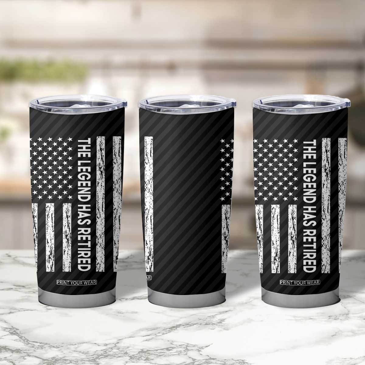 The Legend Has Retired Tumbler Cup Goodbye Present Farewell Gifts For Coworker US Flag TB10 Print Your Wear