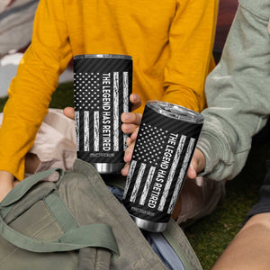 The Legend Has Retired Tumbler Cup Goodbye Present Farewell Gifts For Coworker US Flag TB10 Print Your Wear