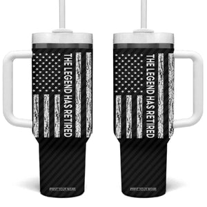 The Legend Has Retired Tumbler With Handle Goodbye Present Farewell Gifts For Coworker US Flag TB10 One Size: 40 oz Black Print Your Wear
