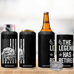 The Legend Has Retired 4 in 1 Can Cooler Tumbler Goodbye Present Farewell Gifts For Coworker Eagle US Flag TB10 Print Your Wear