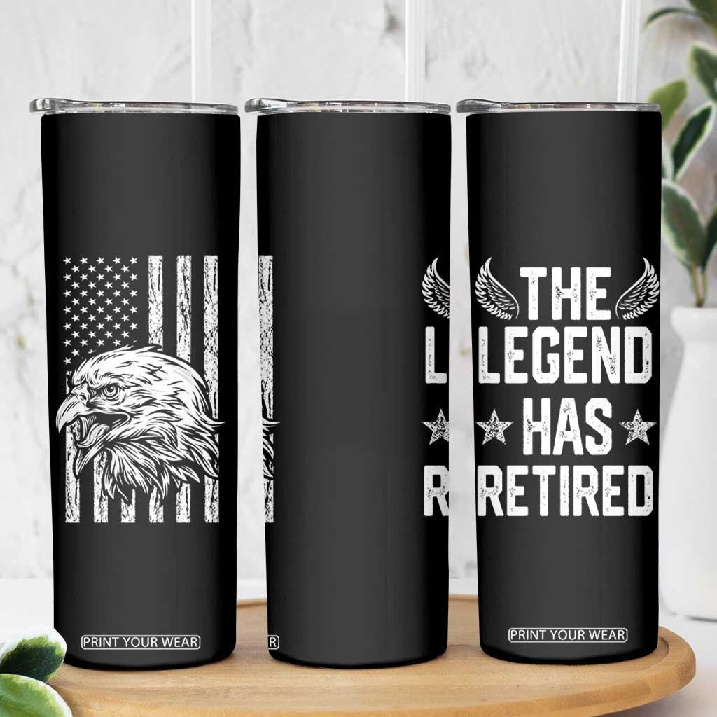 The Legend Has Retired Skinny Tumbler Goodbye Present Farewell Gifts For Coworker Eagle US Flag TB10 Print Your Wear