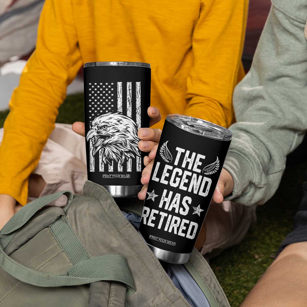 The Legend Has Retired Tumbler Cup Goodbye Present Farewell Gifts For Coworker Eagle US Flag TB10 Print Your Wear