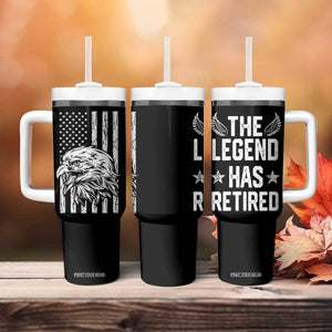 The Legend Has Retired Tumbler With Handle Goodbye Present Farewell Gifts For Coworker Eagle US Flag TB10 Print Your Wear