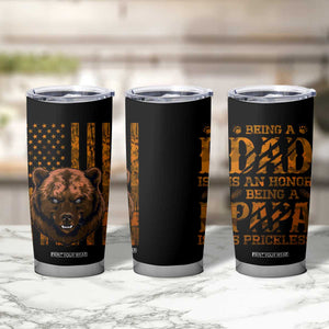 Gifts For Dad Tumbler Cup Papabear Christmas Birthday Father's Day Gift American Flag TB10 Print Your Wear