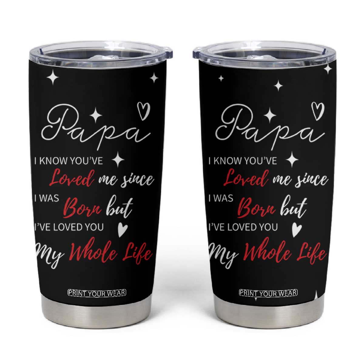 Gifts For Dad Tumbler Cup I Love You Dad Gift from Daughter Son TB10 Black Print Your Wear