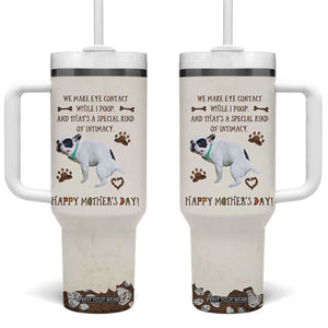 Dog Mom Gifts Tumbler With Handle Mothers Day Dog Lovers We Make Eye Contact While I Poop TB10 One Size: 40 oz Beige Print Your Wear