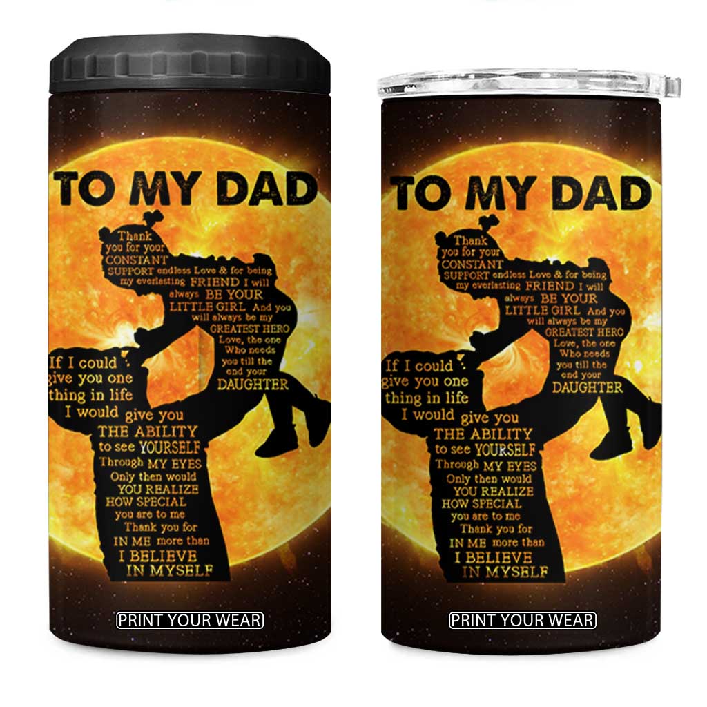 Dad Gifts From Daughter 4 in 1 Can Cooler Tumbler Fathers Day Girl Dad TB10 One Size: 16 oz Black Print Your Wear