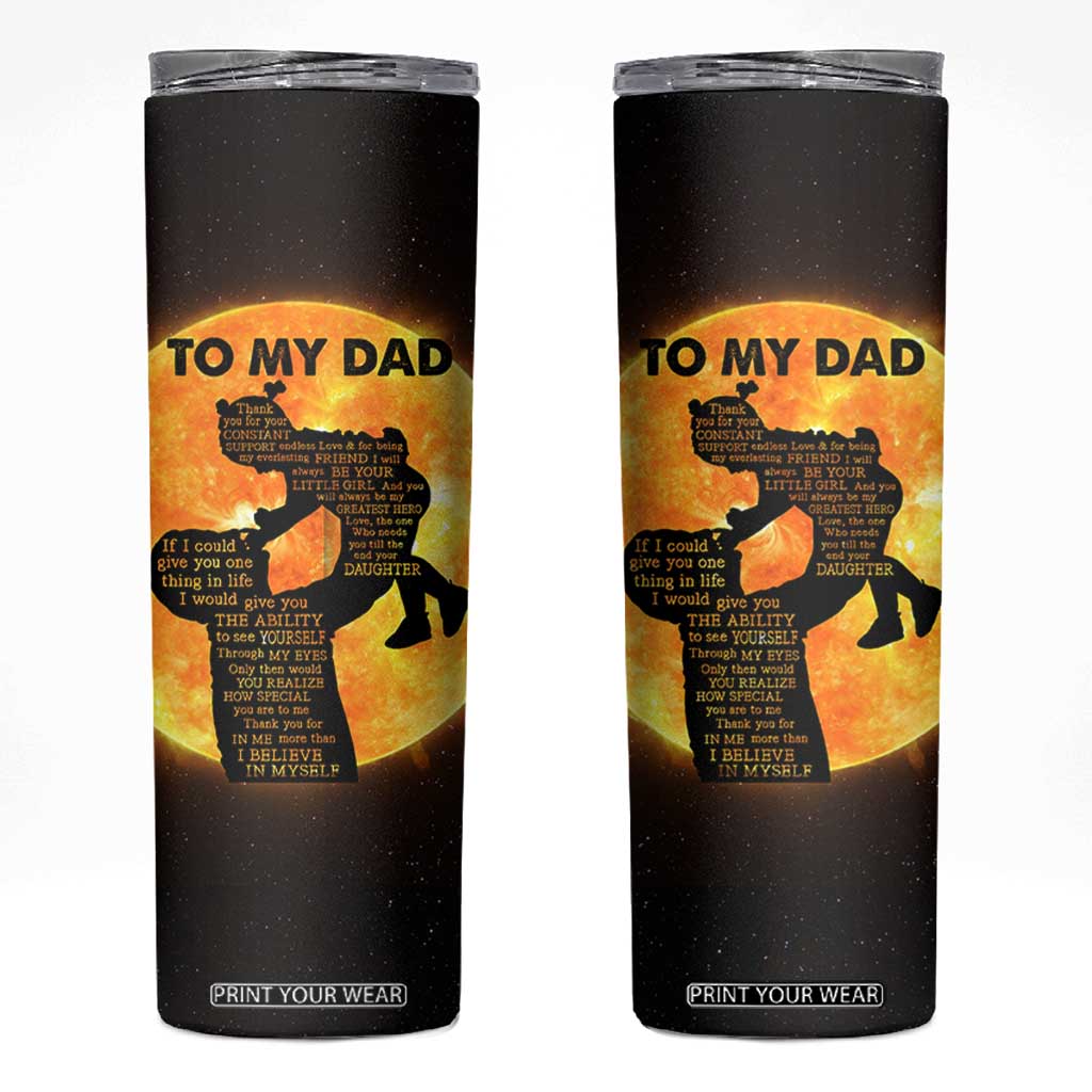 Dad Gifts From Daughter Skinny Tumbler Fathers Day Girl Dad TB10 Black Print Your Wear
