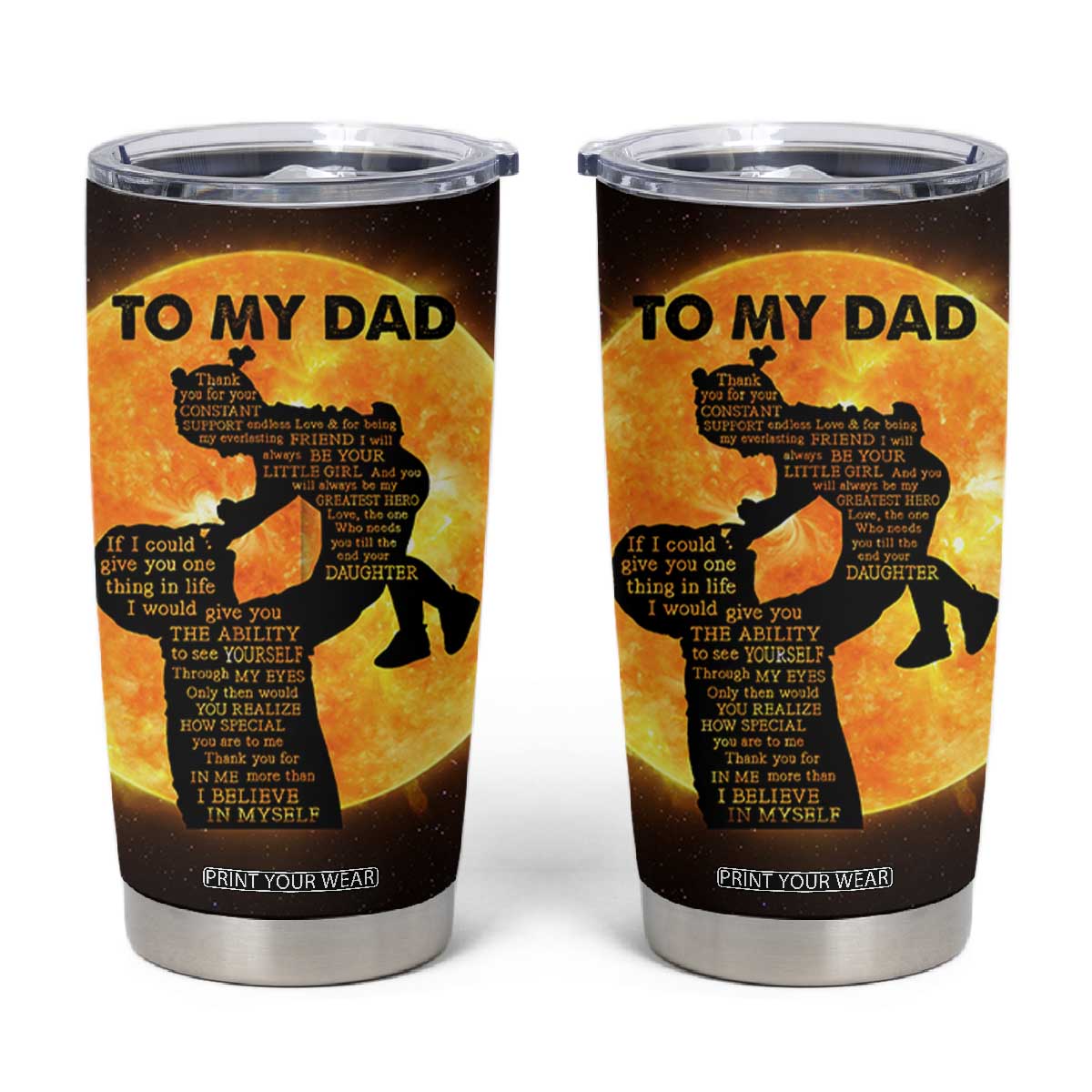 Dad Gifts From Daughter Tumbler Cup Fathers Day Girl Dad TB10 Black Print Your Wear