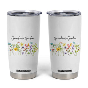 Grandmas Garden Tumbler Cup Flower Mothers Day Gift TB10 White Print Your Wear