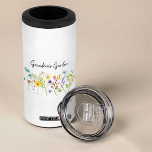 Grandmas Garden 4 in 1 Can Cooler Tumbler Mother's Day Flower Grandma Gifts TB10 Print Your Wear
