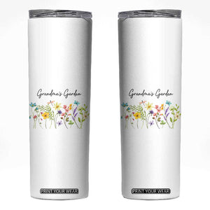 Grandmas Garden Skinny Tumbler Mother's Day Flower Grandma Gifts TB10 White Print Your Wear