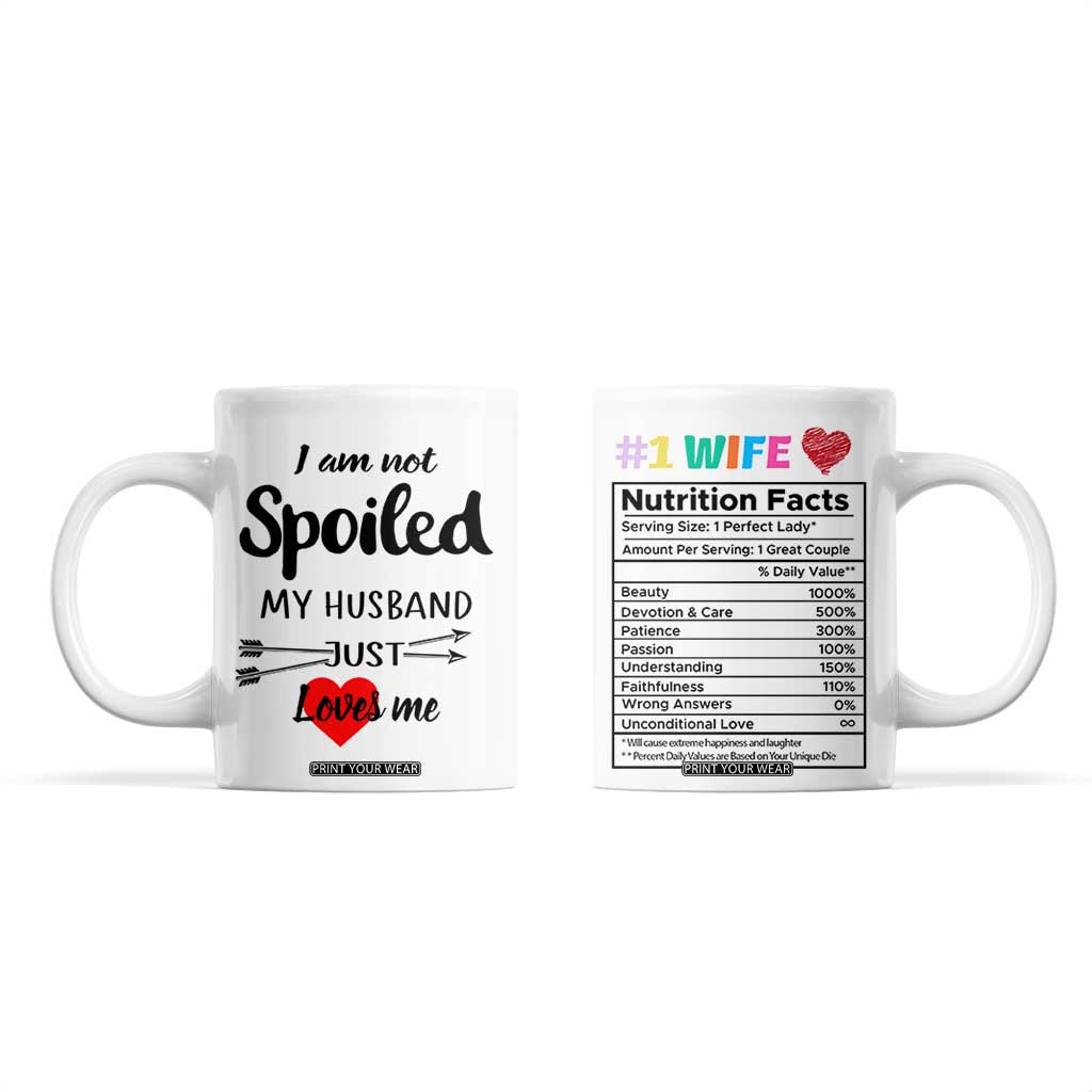 Funny Gifts For Wife Coffee Mug From Husband I Am Not Spoiled My Husband Just Loves Me TB10 White Print Your Wear