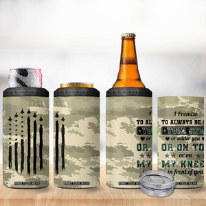 Anniversary Gift For Men 4 in 1 Can Cooler Tumbler I Promise To Always Be By Your Side Camo Valentines Day TB10 Print Your Wear