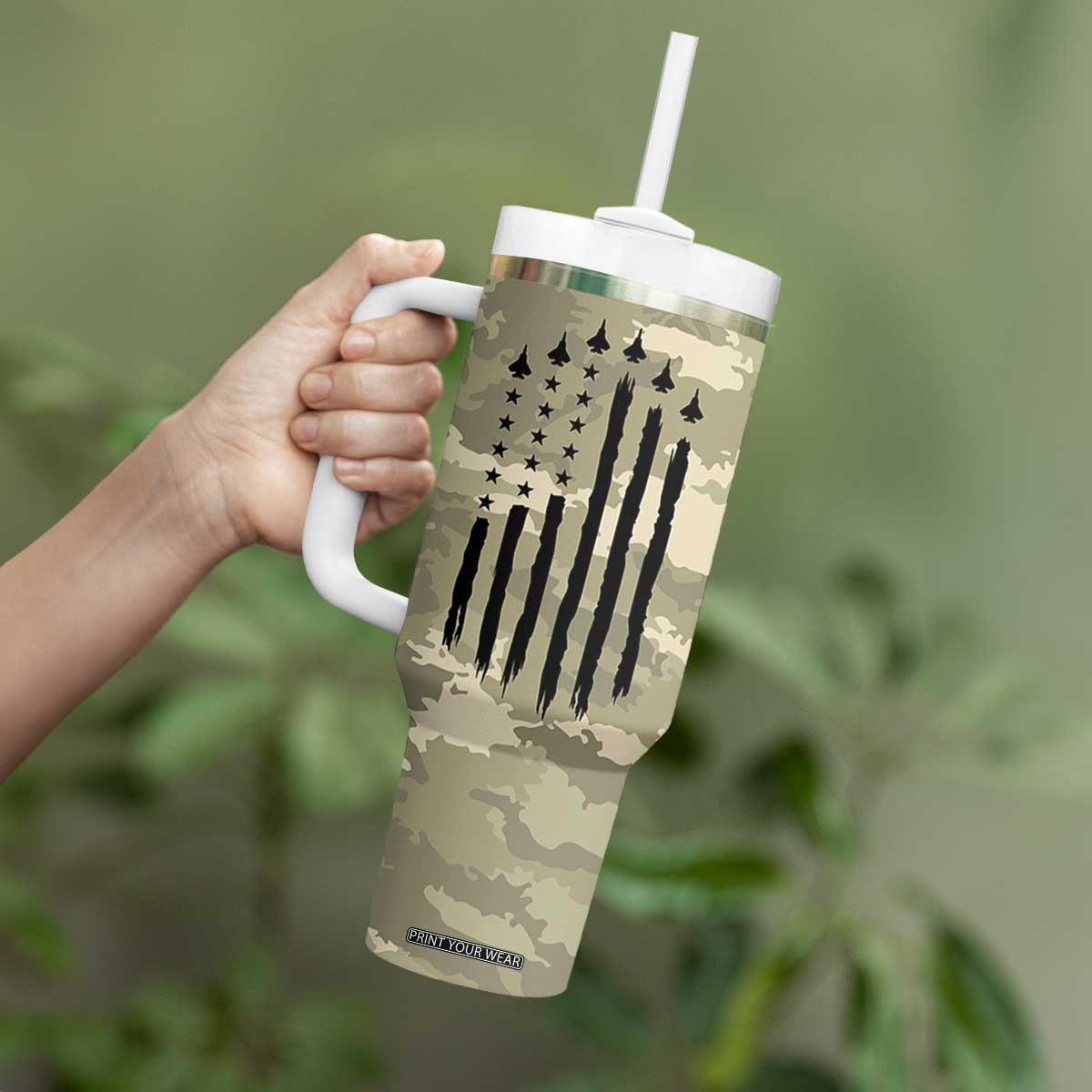 Anniversary Gift For Men Tumbler With Handle I Promise To Always Be By Your Side Camo Valentines Day TB10 Print Your Wear