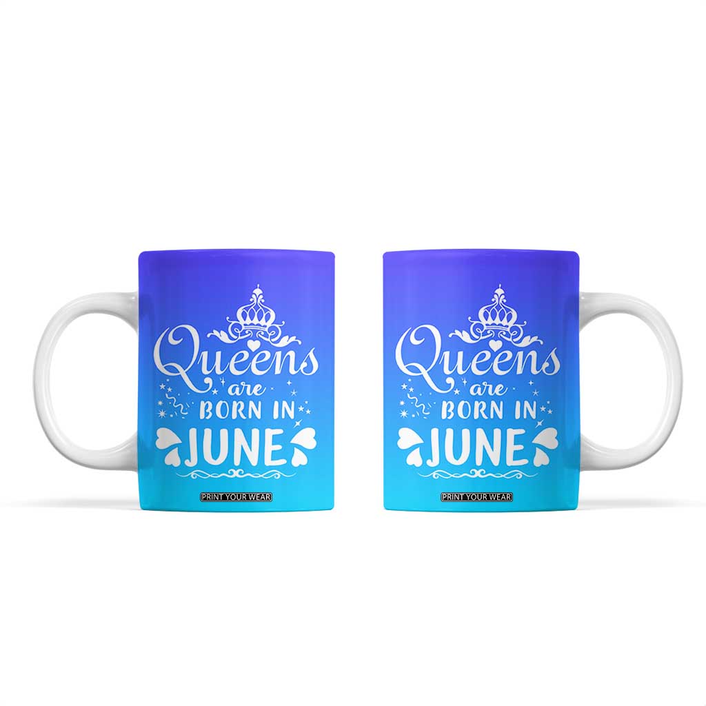 June Birthday Gifts For Women Coffee Mug Queens Are Born In June TB10 Blue Print Your Wear