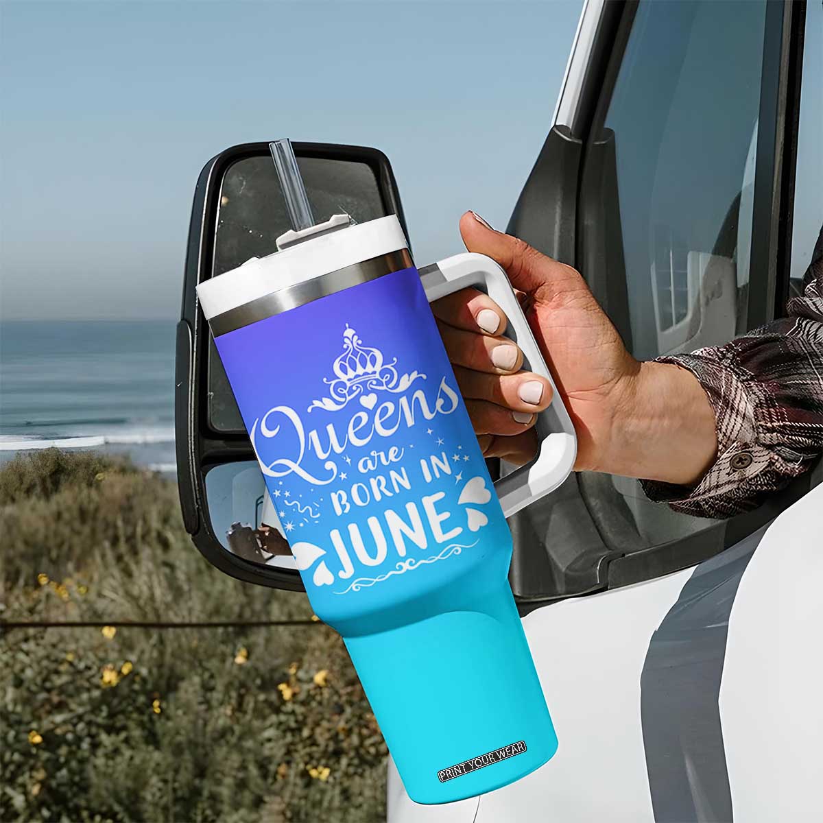 June Birthday Gifts For Women Tumbler With Handle Queens Are Born In June TB10 Print Your Wear