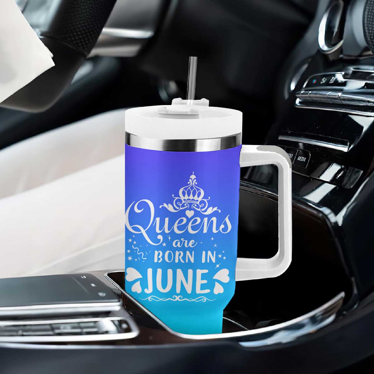 June Birthday Gifts For Women Tumbler With Handle Queens Are Born In June TB10 Print Your Wear