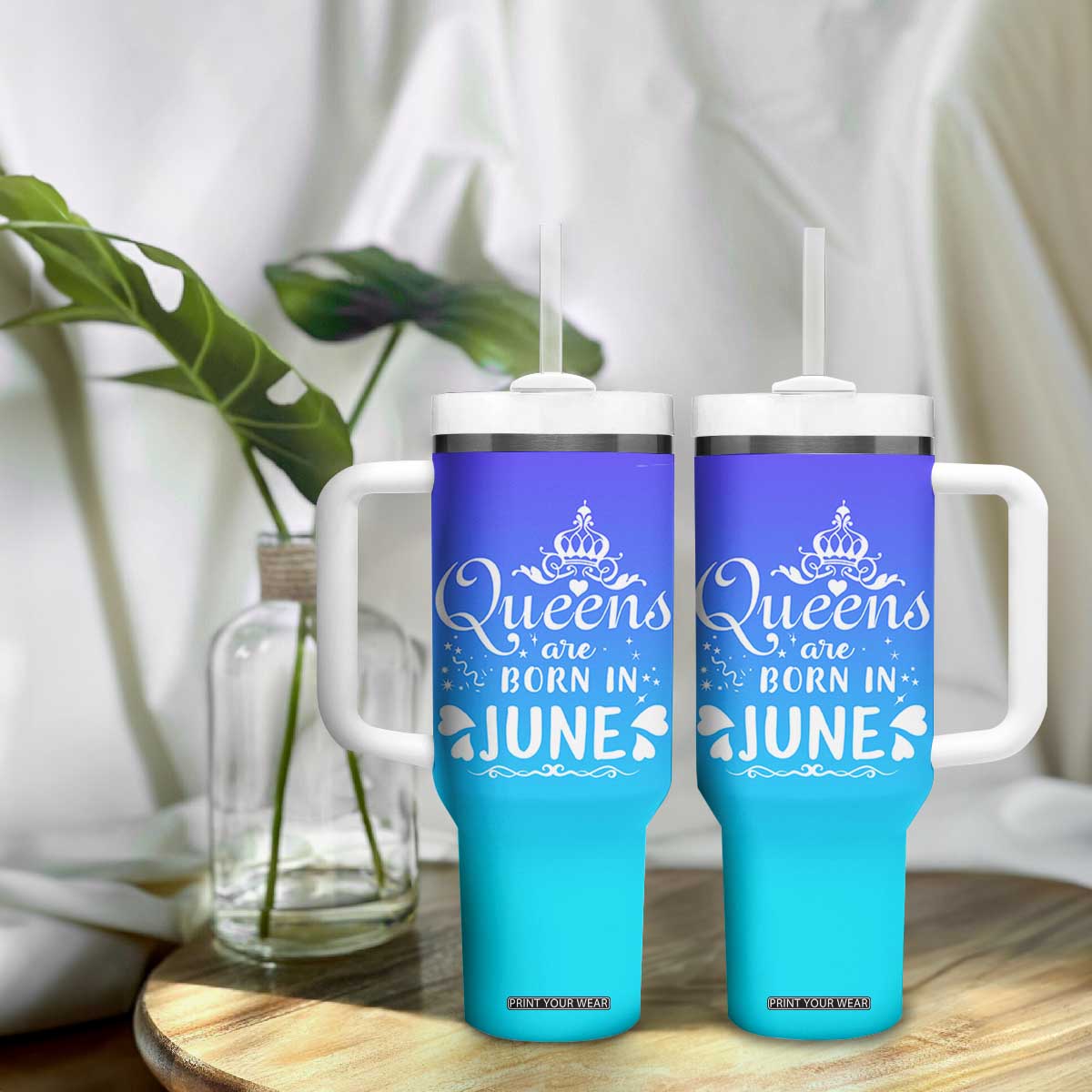 June Birthday Gifts For Women Tumbler With Handle Queens Are Born In June TB10 Print Your Wear