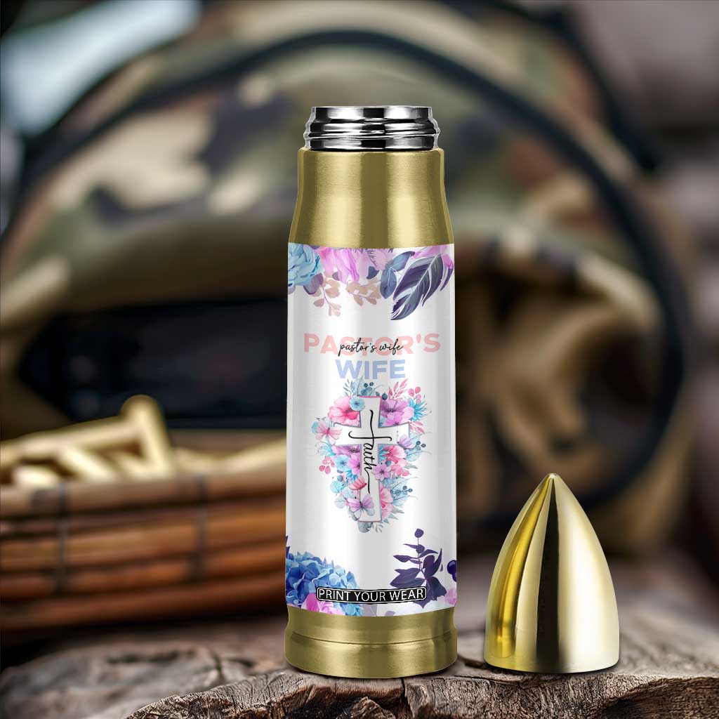 Gifts For Pastor Wife Bullet Tumbler Pastors Wives Flower Cross Christian Gifts For Women TB10 Print Your Wear