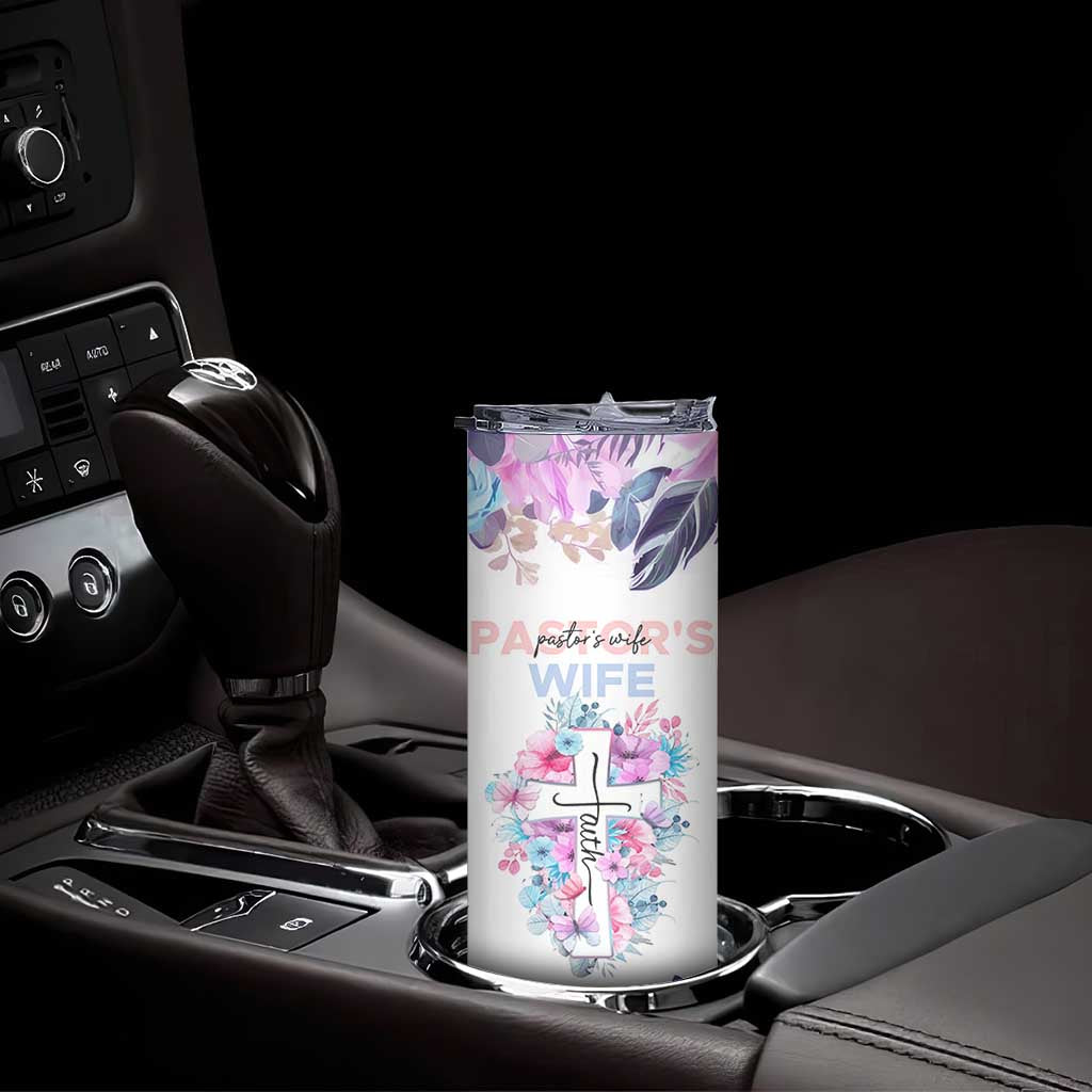 Gifts For Pastor Wife Skinny Tumbler Pastors Wives Flower Cross Christian Gifts For Women TB10 Print Your Wear