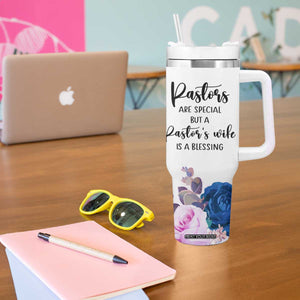 Gifts For Pastor Wife Tumbler With Handle Pastors Wives Flower Cross Christian Gifts For Women TB10 Print Your Wear