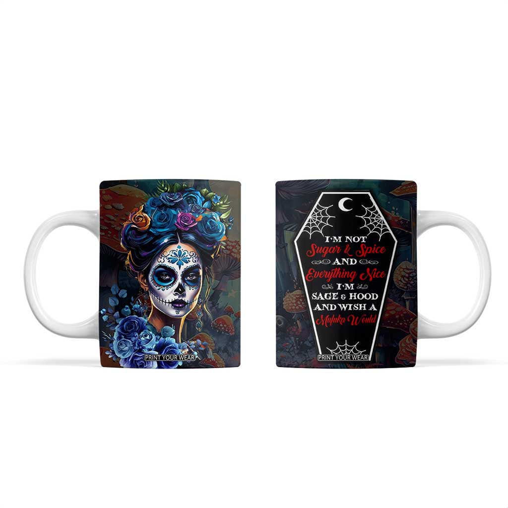 Sugar Skull Coffee Mug Sugar And Spice Gift For Women Girls TB10 Multicolor Print Your Wear