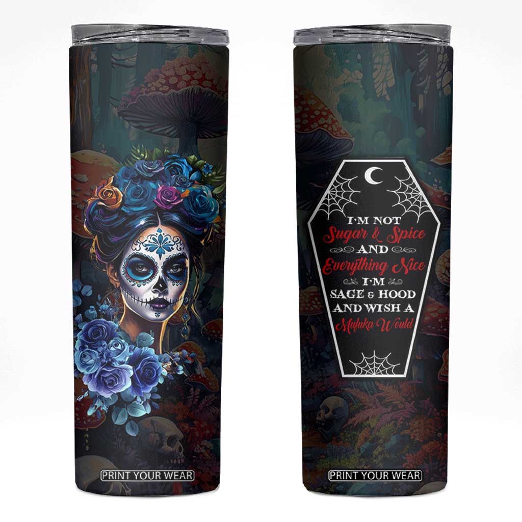 Sugar Skull Skinny Tumbler Sugar And Spice Gift For Women Girls TB10 Multicolor Print Your Wear