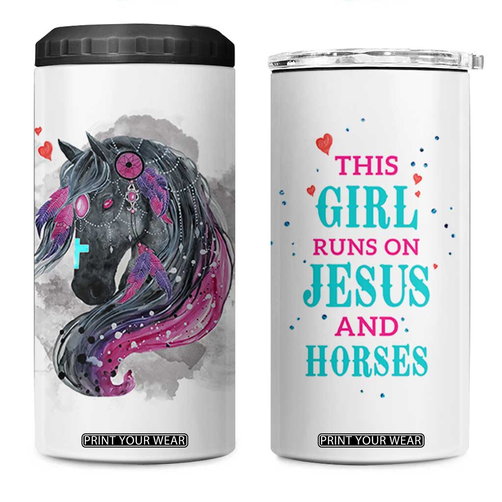 Christian Gifts For Horse Lover 4 in 1 Can Cooler Tumbler Horse Gifts For Girls Teenage Daughter Sister Friends Bestie Niece TB10 One Size: 16 oz White Print Your Wear