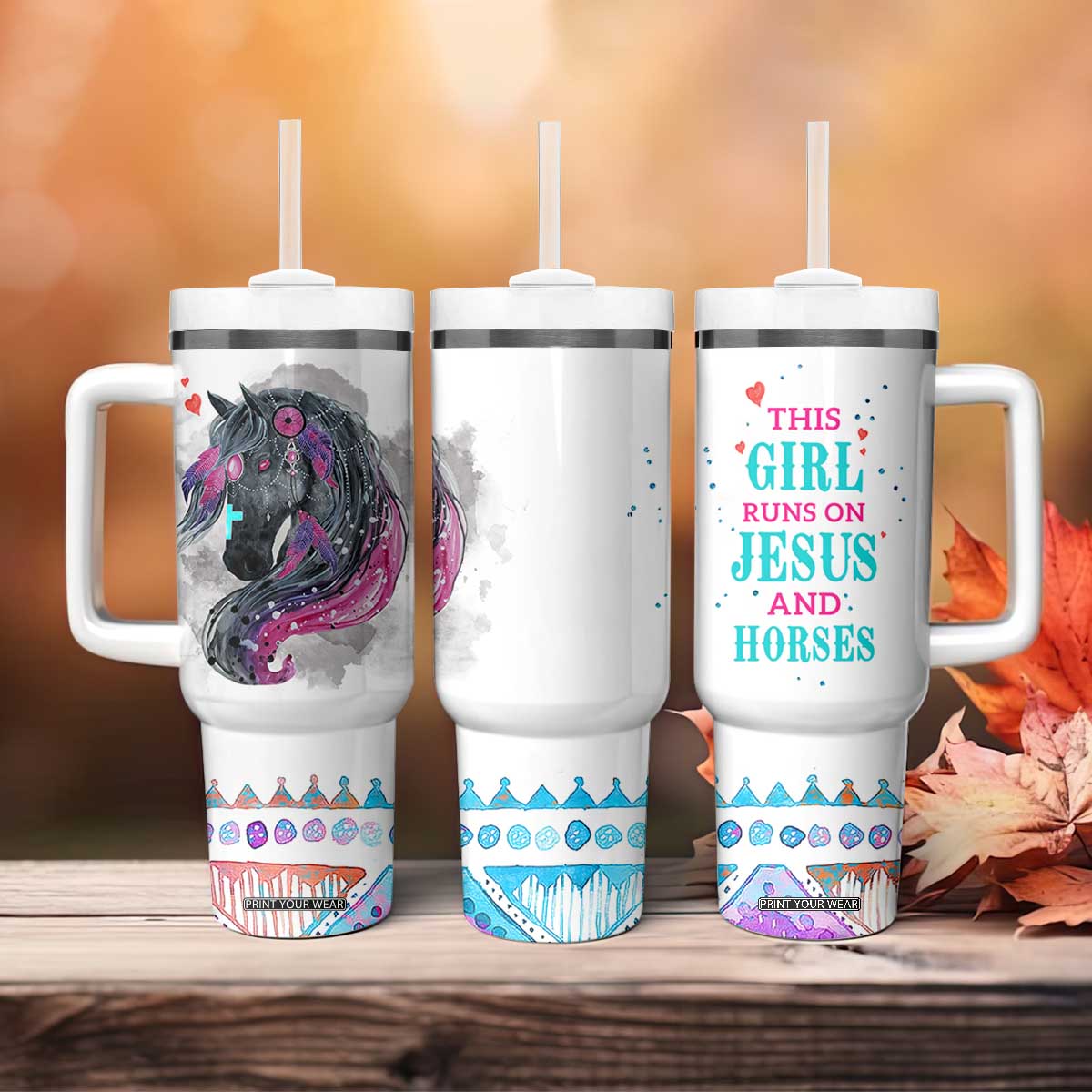 Christian Gifts For Horse Lover Tumbler With Handle Horse Gifts For Girls Teenage Daughter Sister Friends Bestie Niece TB10 Print Your Wear