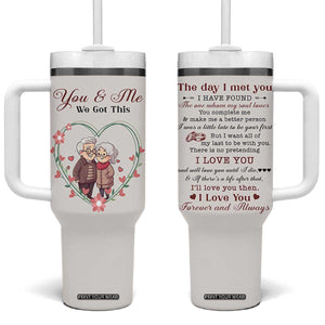 You And Me We Got This Tumbler With Handle Christmas Birthday Valentine Wedding Anniversary Gift For Wife Husband TB10 One Size: 40 oz Beige Print Your Wear