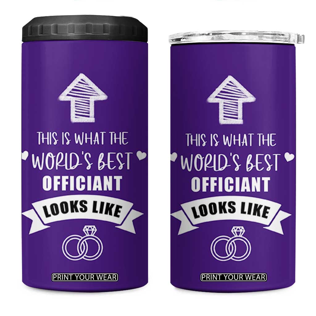 Groomsmen Proposal Gift 4 in 1 Can Cooler Tumbler This Is What An Awesome Officiant Looks Like Bride Groom Thank You TB10 One Size: 16 oz Purple Print Your Wear