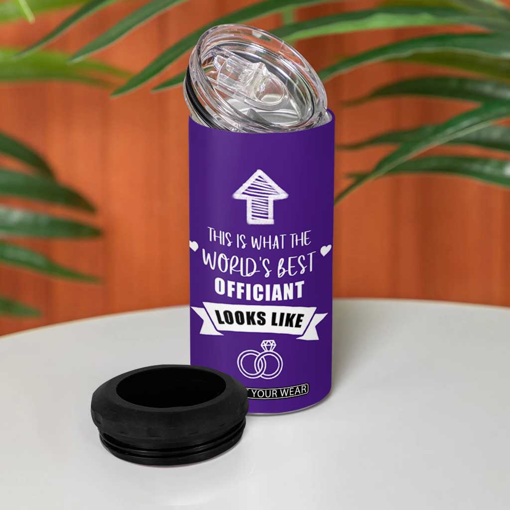 Groomsmen Proposal Gift 4 in 1 Can Cooler Tumbler This Is What An Awesome Officiant Looks Like Bride Groom Thank You TB10 Print Your Wear