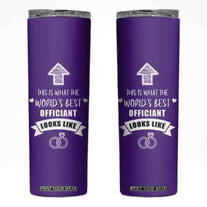 Groomsmen Proposal Gift Skinny Tumbler This Is What An Awesome Officiant Looks Like Bride Groom Thank You TB10 Purple Print Your Wear