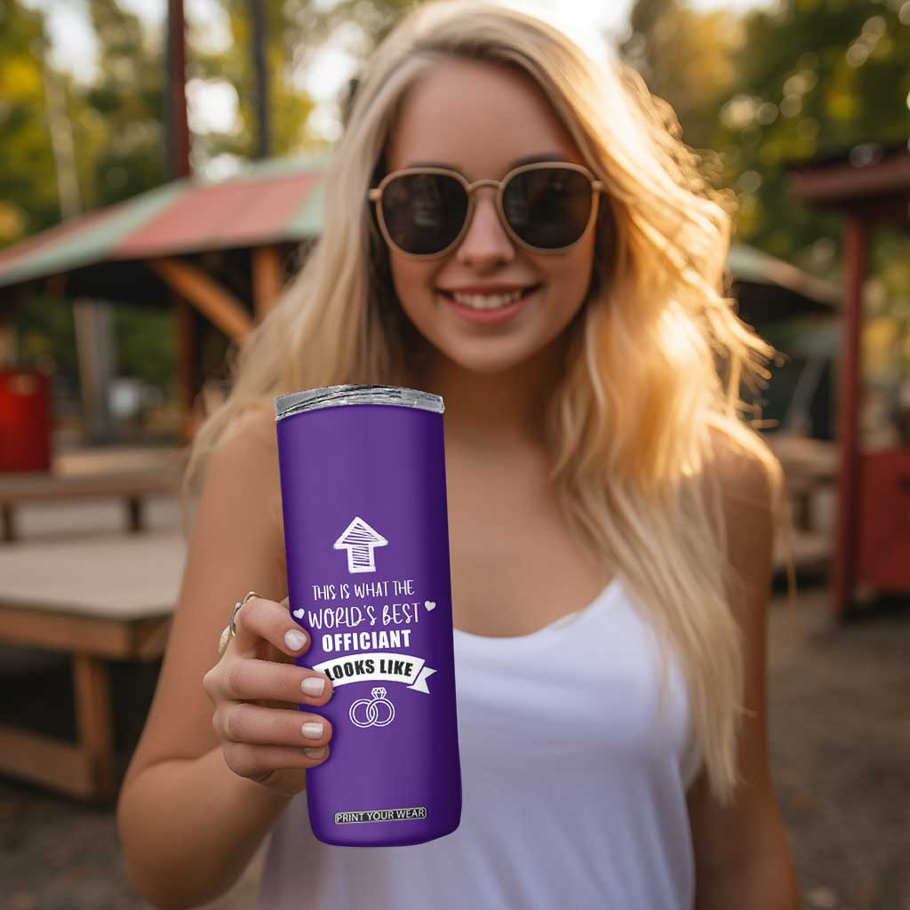 Groomsmen Proposal Gift Skinny Tumbler This Is What An Awesome Officiant Looks Like Bride Groom Thank You TB10 Print Your Wear