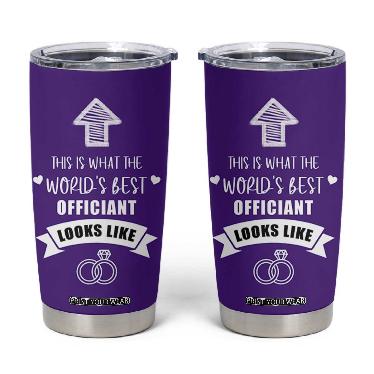 Groomsmen Proposal Gift Tumbler Cup This Is What An Awesome Officiant Looks Like Bride Groom Thank You TB10 Purple Print Your Wear