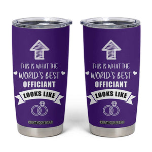 Groomsmen Proposal Gift Tumbler Cup This Is What An Awesome Officiant Looks Like Bride Groom Thank You TB10 Purple Print Your Wear