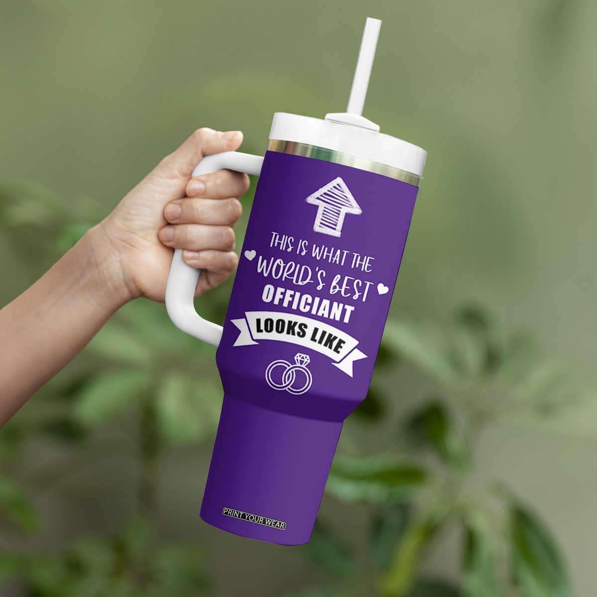 Groomsmen Proposal Gift Tumbler With Handle This Is What An Awesome Officiant Looks Like Bride Groom Thank You TB10 Print Your Wear