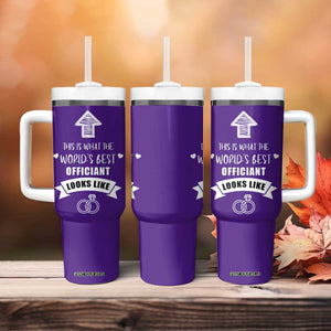 Groomsmen Proposal Gift Tumbler With Handle This Is What An Awesome Officiant Looks Like Bride Groom Thank You TB10 Print Your Wear