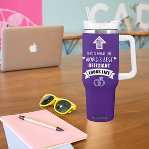 Groomsmen Proposal Gift Tumbler With Handle This Is What An Awesome Officiant Looks Like Bride Groom Thank You TB10 Print Your Wear