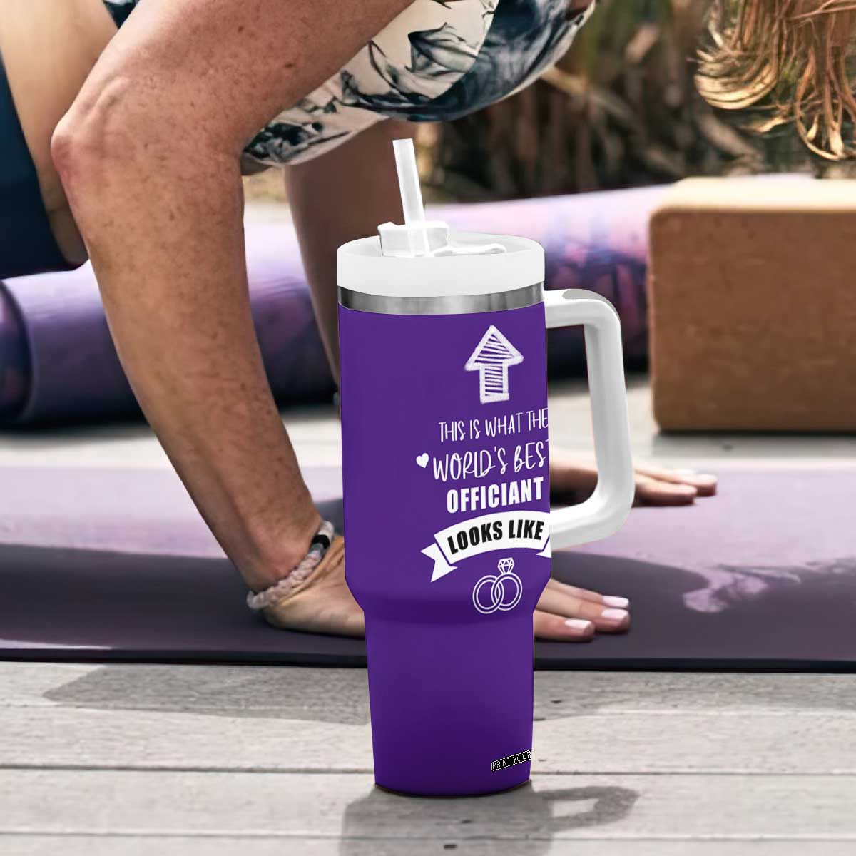 Groomsmen Proposal Gift Tumbler With Handle This Is What An Awesome Officiant Looks Like Bride Groom Thank You TB10 Print Your Wear