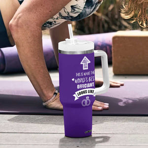 Groomsmen Proposal Gift Tumbler With Handle This Is What An Awesome Officiant Looks Like Bride Groom Thank You TB10 Print Your Wear