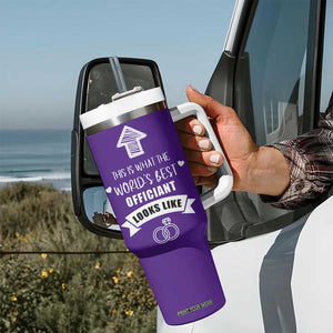 Groomsmen Proposal Gift Tumbler With Handle This Is What An Awesome Officiant Looks Like Bride Groom Thank You TB10 Print Your Wear