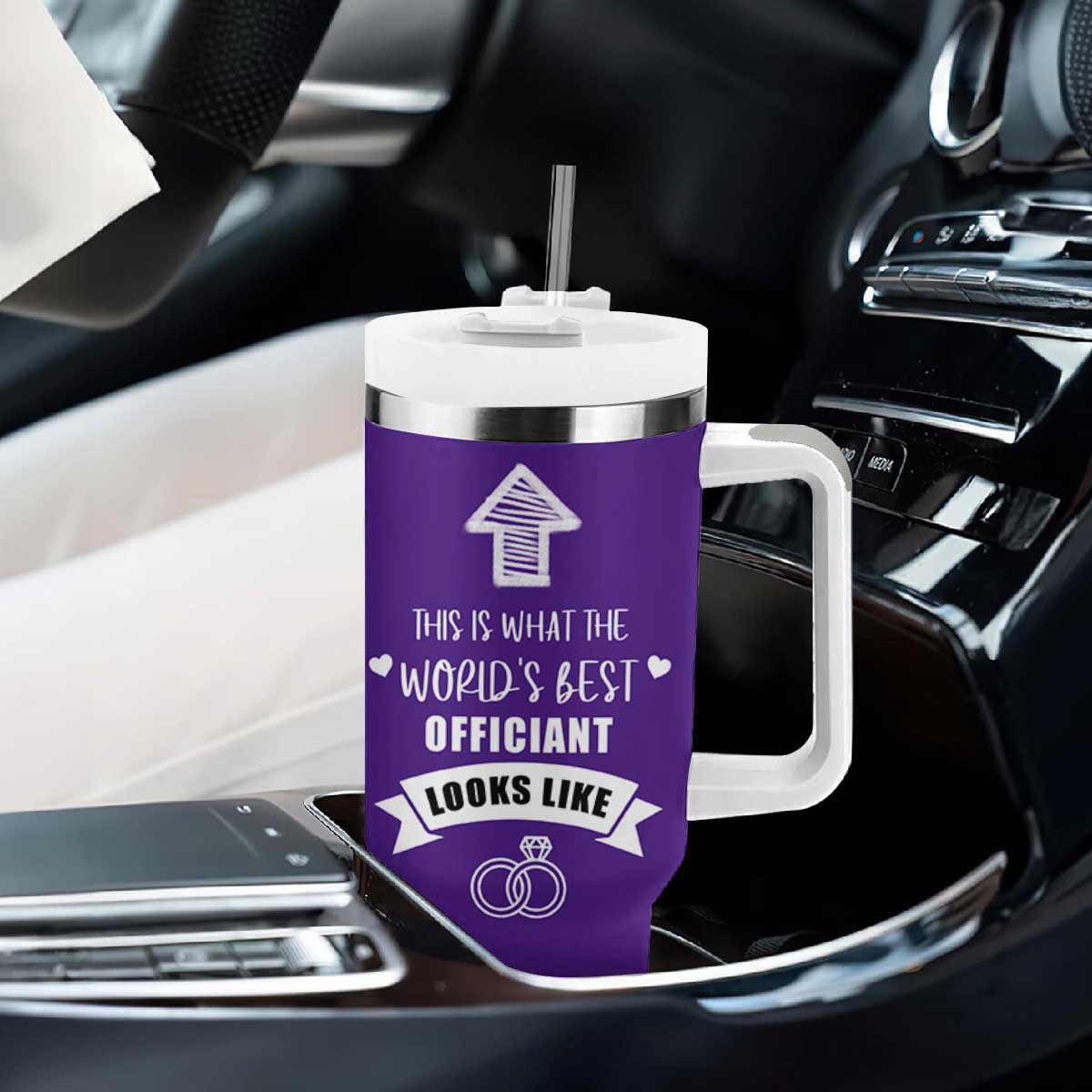 Groomsmen Proposal Gift Tumbler With Handle This Is What An Awesome Officiant Looks Like Bride Groom Thank You TB10 Print Your Wear