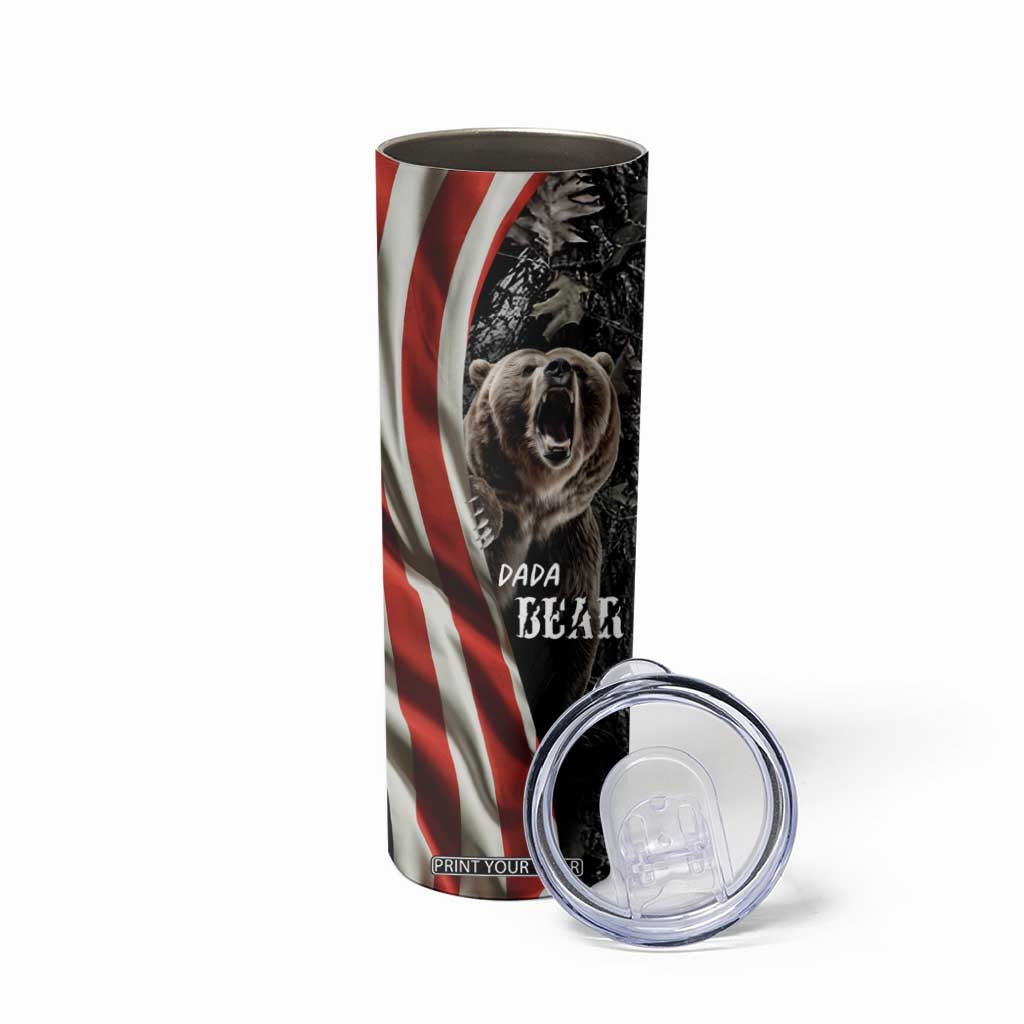 Gifts For Dad Skinny Tumbler Dada Bear American Flag TB10 Print Your Wear