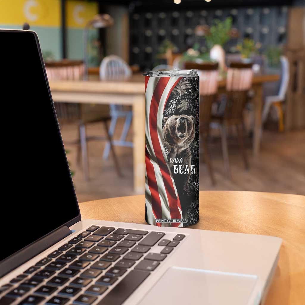 Gifts For Dad Skinny Tumbler Dada Bear American Flag TB10 Print Your Wear