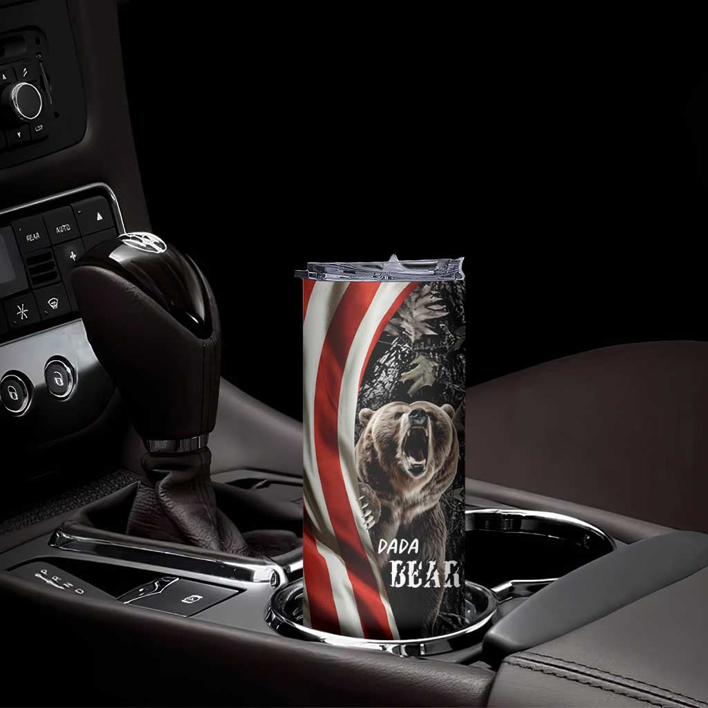Gifts For Dad Skinny Tumbler Dada Bear American Flag TB10 Print Your Wear